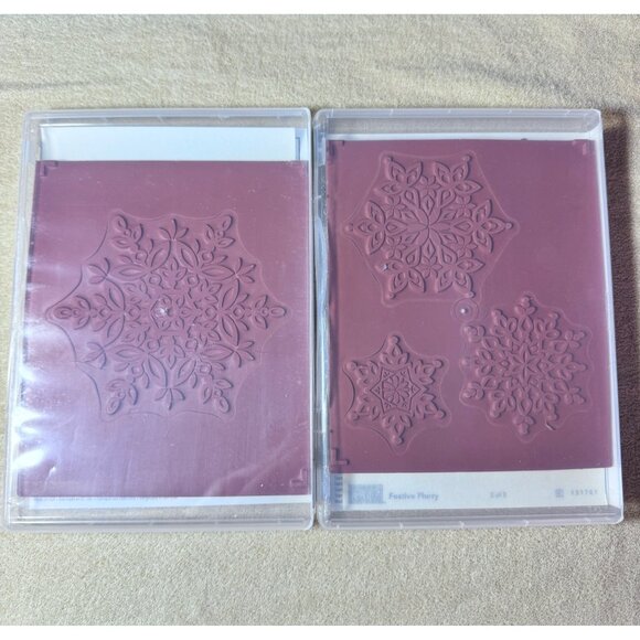 Stampin Up Festive Flurry Stamp Set Christmas Cards Holiday Winter Snowflakes - Picture 2 of 5